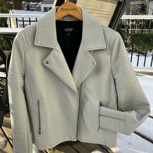 Topshop Light Gray Leather Jacket